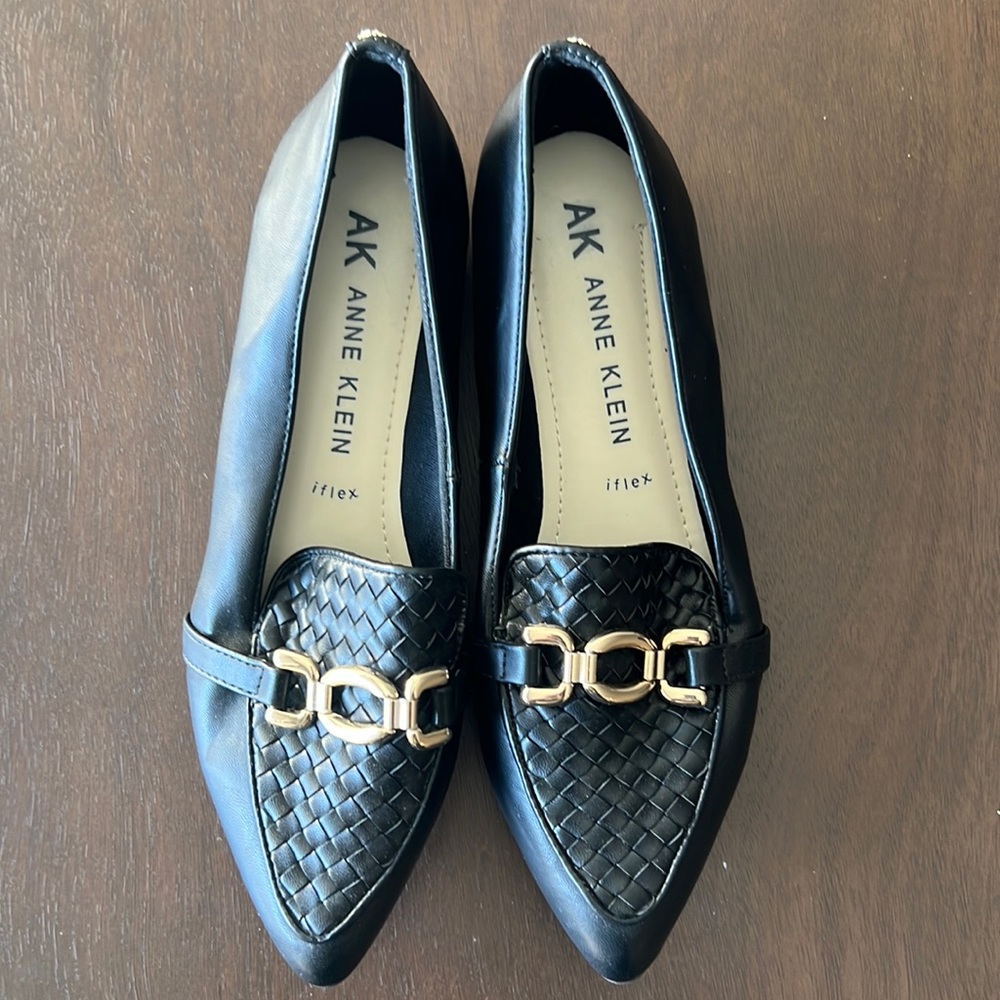 Anne Klein Leather Pointed Toe Flats